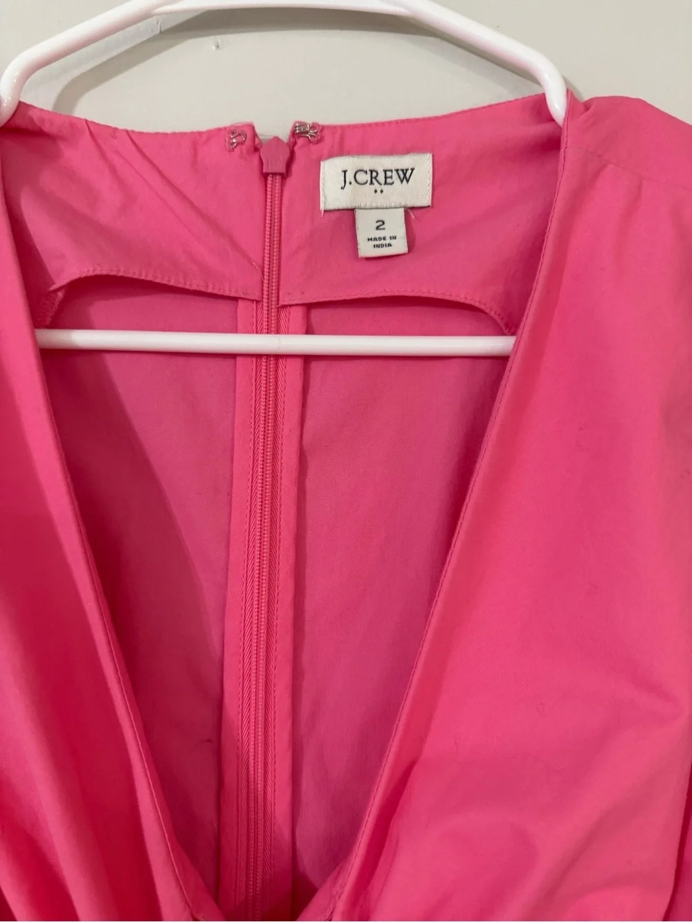J. Crew Hot Pink Midi Dress with Front Bow - Picture 4 of 4